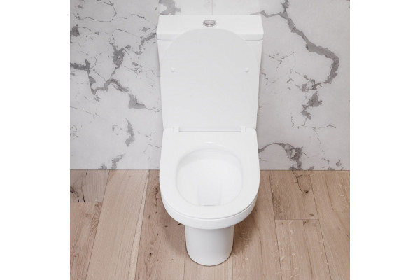 Унитаз-компакт Damixa Skyline DX35C8600SC безободковый, с микролифтом, белый, овальный, 37.5x62.5 см
