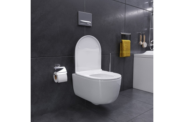Унитаз подвесной Damixa Sirius DX86C1700SC с микролифтом, белый, овальный, 36x49 см