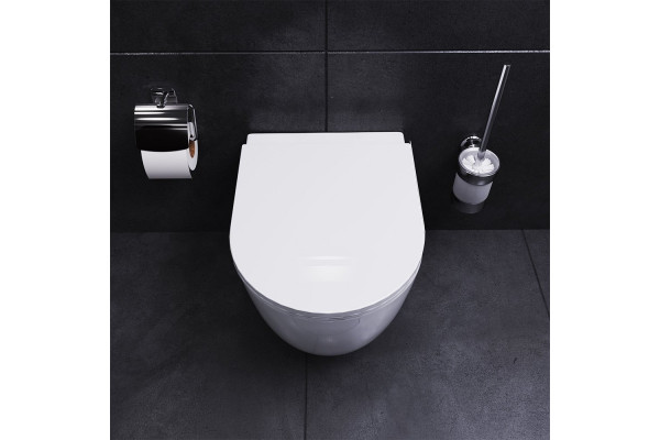 Унитаз подвесной Damixa Sirius DX86C1700SC с микролифтом, белый, овальный, 36x49 см