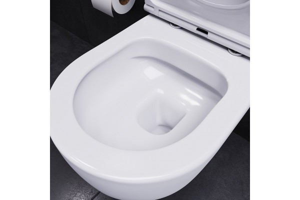 Унитаз подвесной Damixa Sirius DX86C1700SC с микролифтом, белый, овальный, 36x49 см