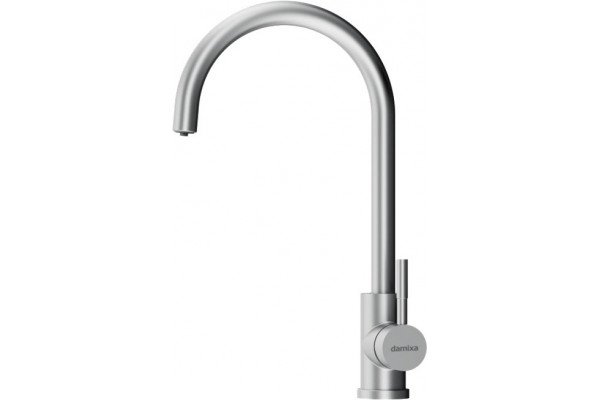 Смеситель Damixa Merkur DX710730000 для кухонной мойки, никель, однорычажный, сталь