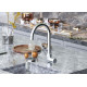 Смеситель Damixa Merkur DX710730000 для кухонной мойки, никель, однорычажный, сталь
