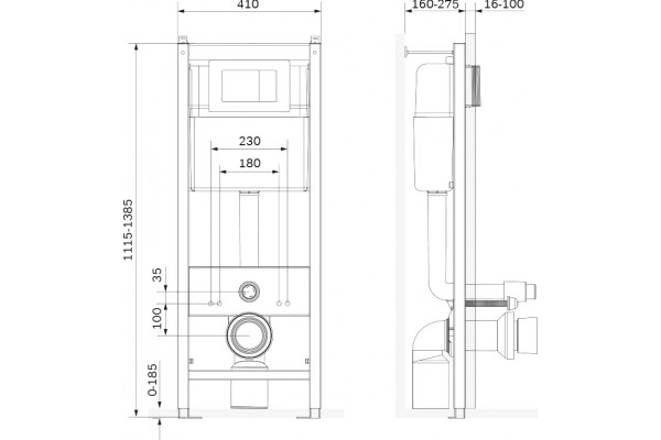 Система инсталляции для унитазов Damixa DX00.I011.0151 41x27.5x138.5 см,  в современном стиле