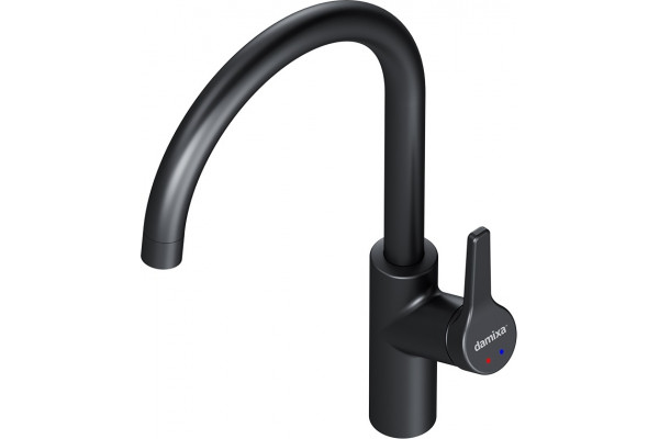Смеситель Damixa Eclipse DX310720300 для кухонной мойки, чёрный, однорычажный, черный