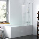 Шторка на ванну Damixa Skyline DX35WBS-080-140MT стекло прозрачное, профиль хром