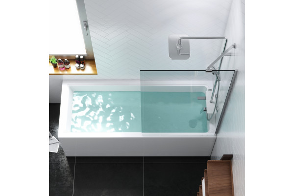 Шторка на ванну Damixa Skyline DX35WBS-080-140MT стекло прозрачное, профиль хром