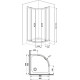 Душевой уголок Damixa Skyline DX35WG-301-090MT четверть круга, двери раздвижные
