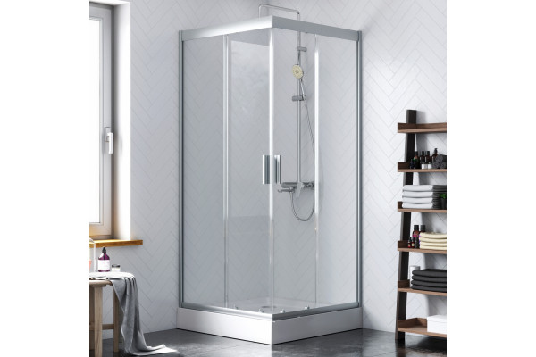 Душевой уголок Damixa Skyline DX35WG-403-090MT квадратный, двери раздвижные