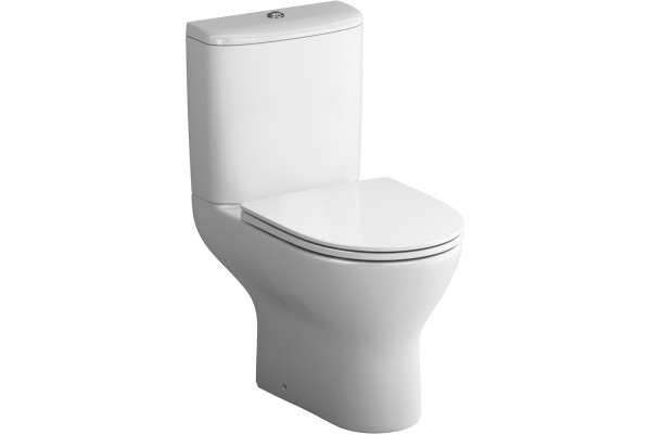 Унитаз-компакт Damixa Luna DX46C8600SC безободковый, с микролифтом, белый, 38.5x63.5 см