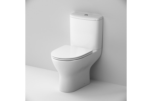 Унитаз-компакт Damixa Luna DX46C8600SC безободковый, с микролифтом, белый, 38.5x63.5 см