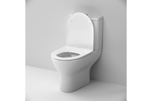 Унитаз-компакт Damixa Luna DX46C8600SC безободковый, с микролифтом, белый, 38.5x63.5 см