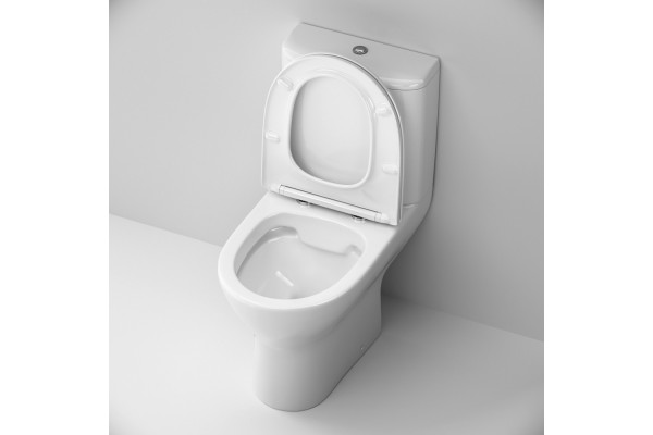Унитаз-компакт Damixa Luna DX46C8600SC безободковый, с микролифтом, белый, 38.5x63.5 см