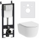 Комплект Damixa Sirius DX86.IS10101.1700 кнопка смыва белая цвет белый,  в современном стиле