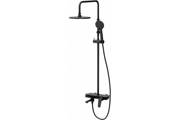 Душевая стойка Damixa Jupiter 977730300 с полочкой, цвет черный, штанга 102 см