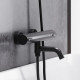 Термостатический смеситель Damixa Scandinavian Pure 363000300 для ванны с душем, черный, термостат, длина излива 18.9 см