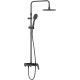 Душевая стойка Damixa Jupiter 977780300 черная матовая цвет черный, штанга 145 см