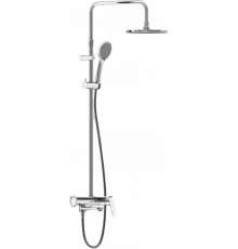 Душевая стойка Damixa Jupiter 977730000 хром, с полочкой, штанга 145 см, шланг пластиковый 150 см