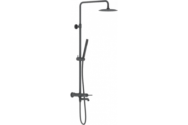 Душевая стойка Damixa Scandinavian Pure 936740300 черный матовый штанга 145 см, шланг пластиковый 175 см