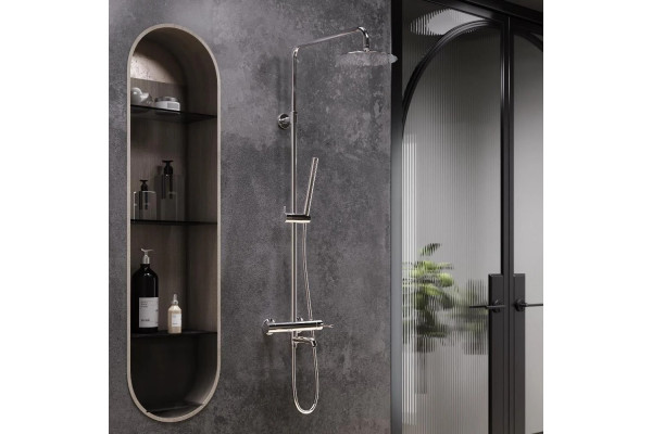 Душевая стойка Damixa Scandinavian Pure 936740000 хром штанга 145 см, шланг пластиковый 175 см