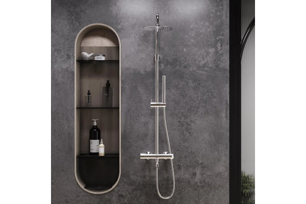 Душевая стойка Damixa Scandinavian Pure 936740000 хром штанга 145 см, шланг пластиковый 175 см