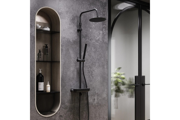 Душевая стойка Damixa Scandinavian Pure 936760300 черная матовая цвет черный, штанга 145 см