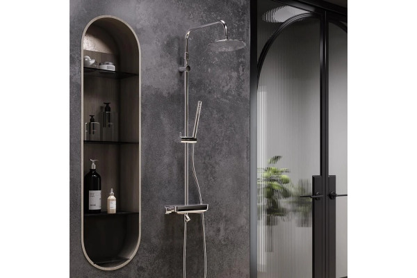 Душевая стойка Damixa Scandinavian Pure 936760000 хром штанга 145 см, шланг пластиковый 175 см
