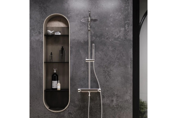 Душевая стойка Damixa Scandinavian Pure 936760000 хром штанга 145 см, шланг пластиковый 175 см