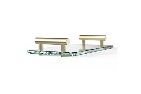 Decor Walther Bar Tab Поднос с ручками стеклянный цвет: матовое золото / прозрачное стекло 0857082