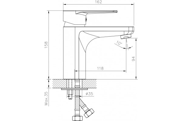Смеситель Decoroom SO72 SO72011 для раковины однорычажный, хром