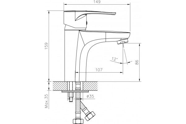 Смеситель Decoroom SO70 SO70011 для раковины однорычажный, хром