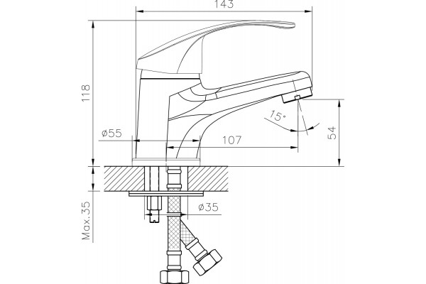 Смеситель для раковины Decoroom SO71 SO71011 однорычажный, хром