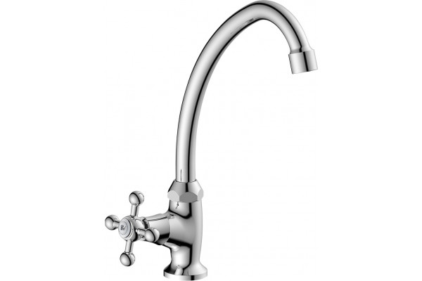 Кран Decoroom SO54 SO54010 для раковины двухвентильный, хром, высота излива 21.3 см