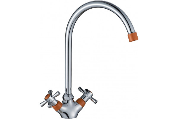 Смеситель для кухни Decoroom SO51 SO51028-Orange двухвентильный, высота излива 22.4 см