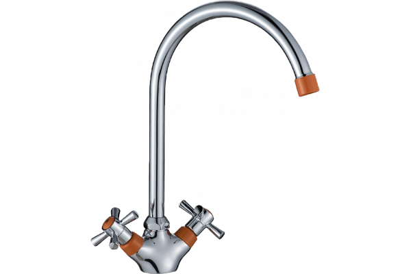 Смеситель для кухни Decoroom SO51 SO51028-Orange двухвентильный, высота излива 22.4 см