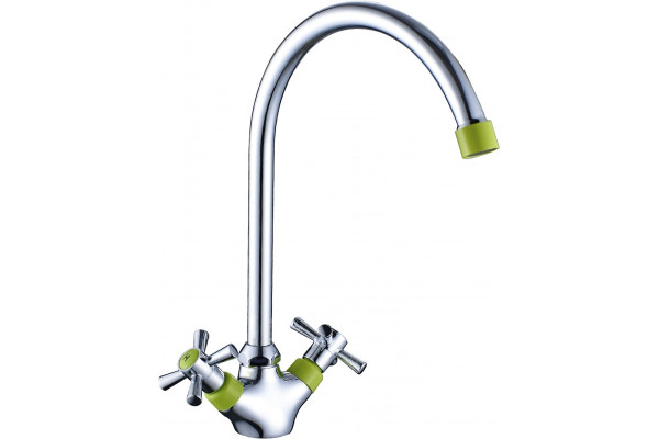 Смеситель для кухни Decoroom SO51 SO51028-Green двухвентильный, высота излива 22.4 см