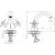Смеситель для раковины Decoroom SO51 SO51011-White двухвентильный, высота излива 11.2 см