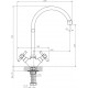 Смеситель для кухни Decoroom SO51 SO51028-White двухвентильный, высота излива 22.4 см
