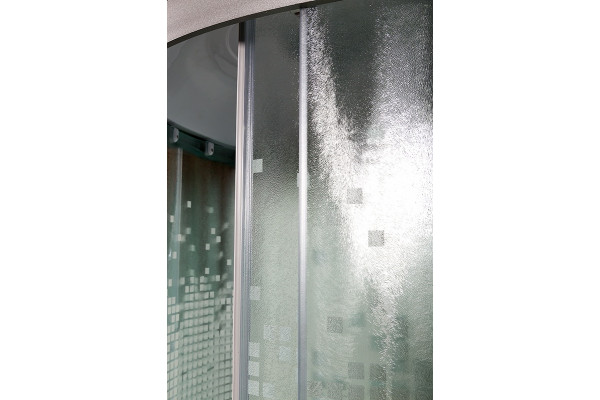 Душевая кабина Deto L909GM с гидромассажем, 90 x 90 см, с крышей, четверть круга, поддон низкий