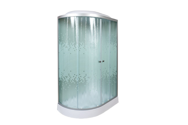 Душевая кабина Deto L902REL 120 x 80 см, с крышей, с электрикой, прямоугольная-асимметричная, поддон низкий