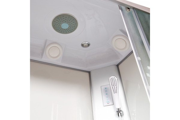 Душевая кабина Deto L902REL 120 x 80 см, с крышей, с электрикой, прямоугольная-асимметричная, поддон низкий