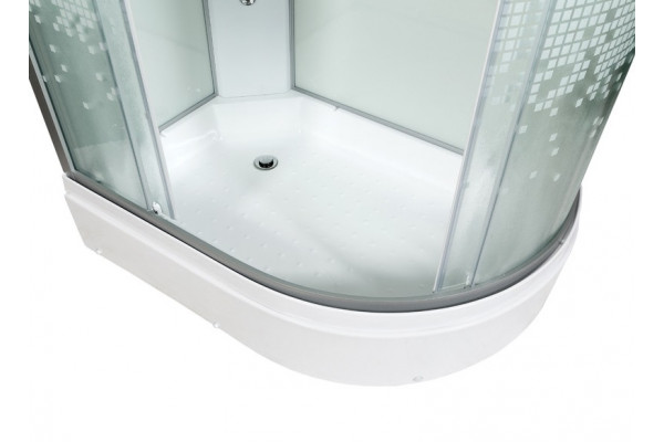 Душевая кабина Deto L720LGM с гидромассажем 120 x 80 см, с крышей, прямоугольная-асимметричная, поддон средний