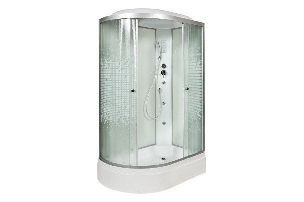 Душевая кабина Deto L720RGM+EL с гидромассажем и с электрикой 120 x 80 см, с крышей, прямоугольная-асимметричная, поддон средний