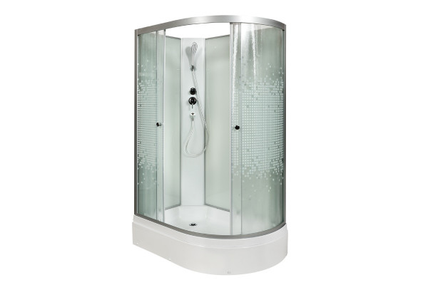 Душевая кабина Deto L720LN 120 x 80 см, без крыши, прямоугольная-асимметричная, поддон средний