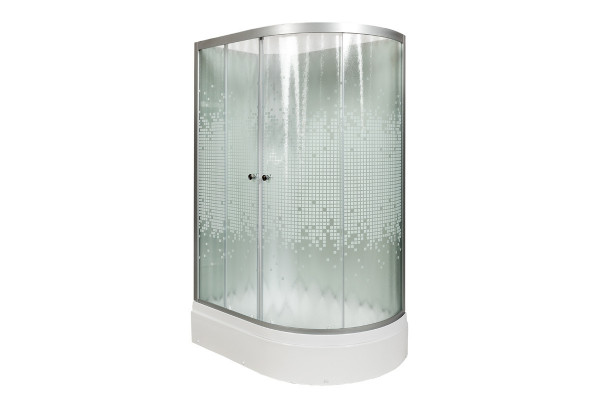 Душевая кабина Deto L720LN 120 x 80 см, без крыши, прямоугольная-асимметричная, поддон средний