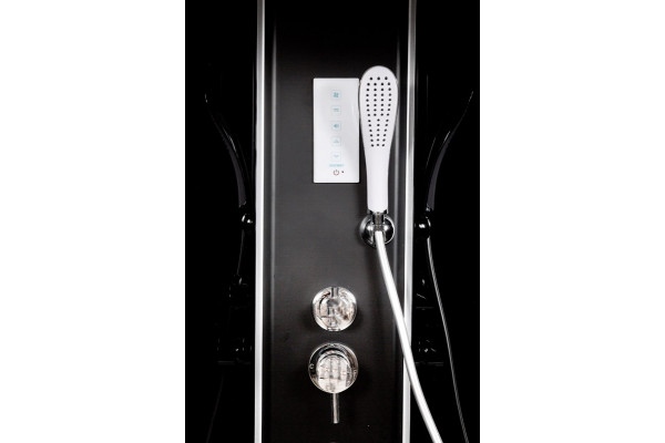Душевая кабина Deto L810EL BLACK с электрикой 100 x 100 x 215 см, четверть круга, поддон глубокий