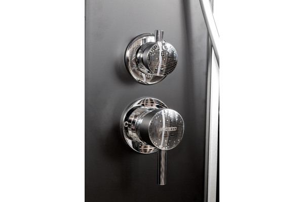 Душевая кабина Deto L810N BLACK без крыши 100 x 100 x 200 см четверть круга, поддон глубокий