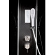 Душевая кабина Deto L801EL BLACK с электрикой 100 x 100 x 215 см, четверть круга, поддон низкий