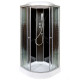 Душевая кабина Deto L801EL BLACK с электрикой 100 x 100 x 215 см, четверть круга, поддон низкий
