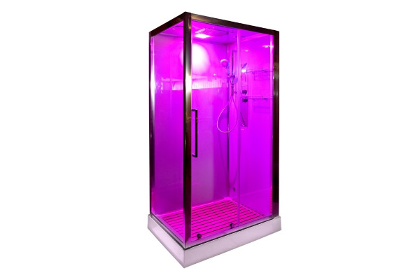 Душевая кабина Deto Z Z120 Kerava 120 x 90 x 220 см с гидромассажем и электрикой, хром, поддон низкий, стекло прозрачное
