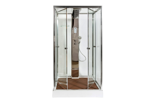 Душевая кабина Deto Z Z122 Espoo 120 x 90 x 220 см с подсветкой, хром, прямоугольная, поддон низкий